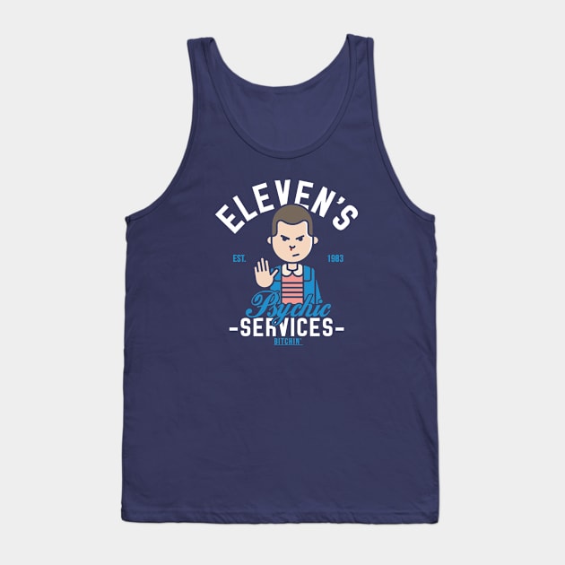 Stranger Things Elevens Psychic Services Tank Top by Rebus28